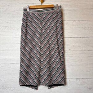 Silence + Noise Skirt Womens Size Large Colorful Chevron Stretch Mesh Lined Cozy